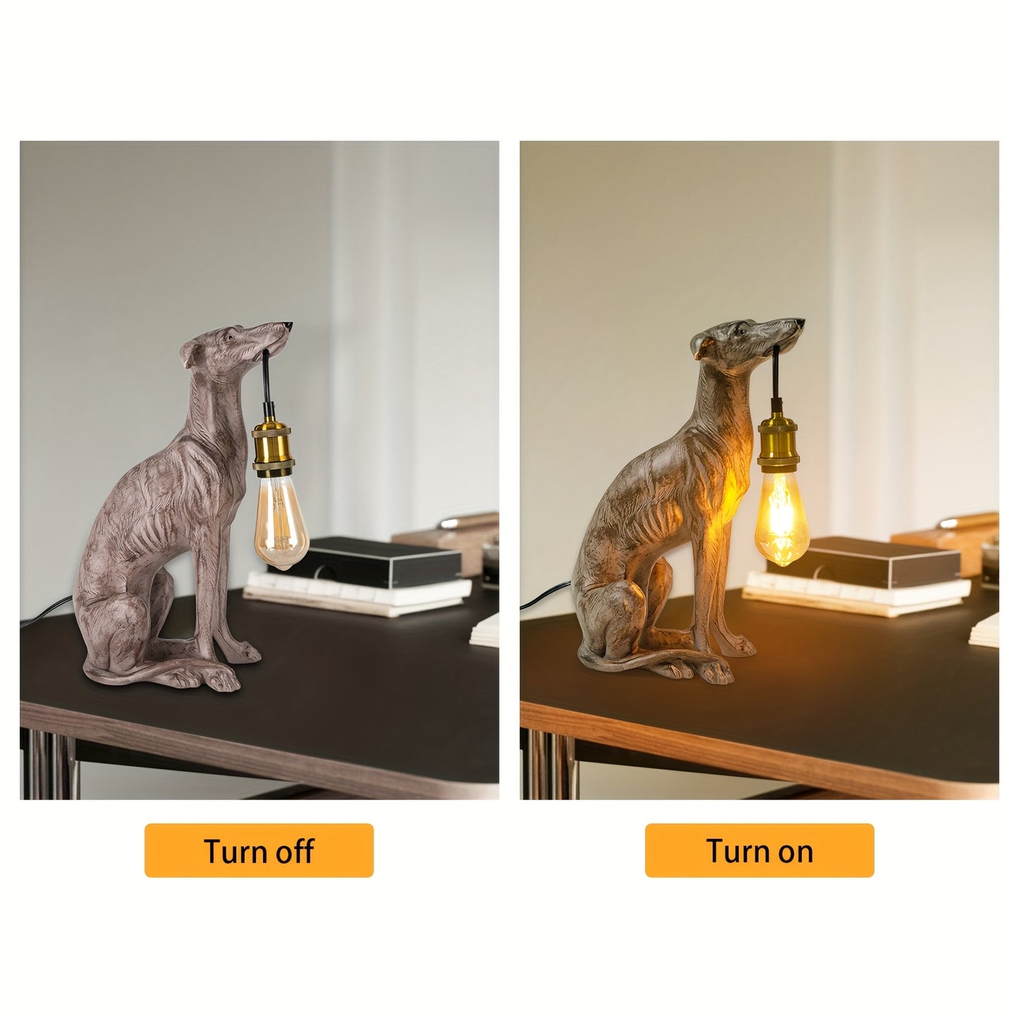 Sighthound -Shaped Desk Lamp - Unique Resin Table Light for Home & Office Decor