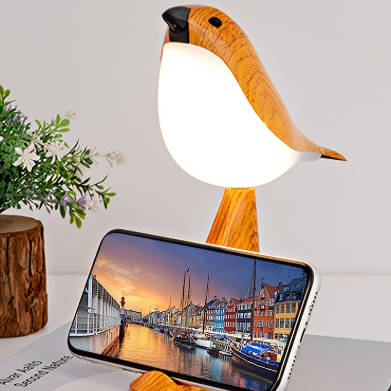 Modern Touch-Controlled Bird-Shaped Desk Lamp with Adjustable Brightness, Rechargeable Battery & Music Feature - Versatile Animal Theme Lighting for Any Room