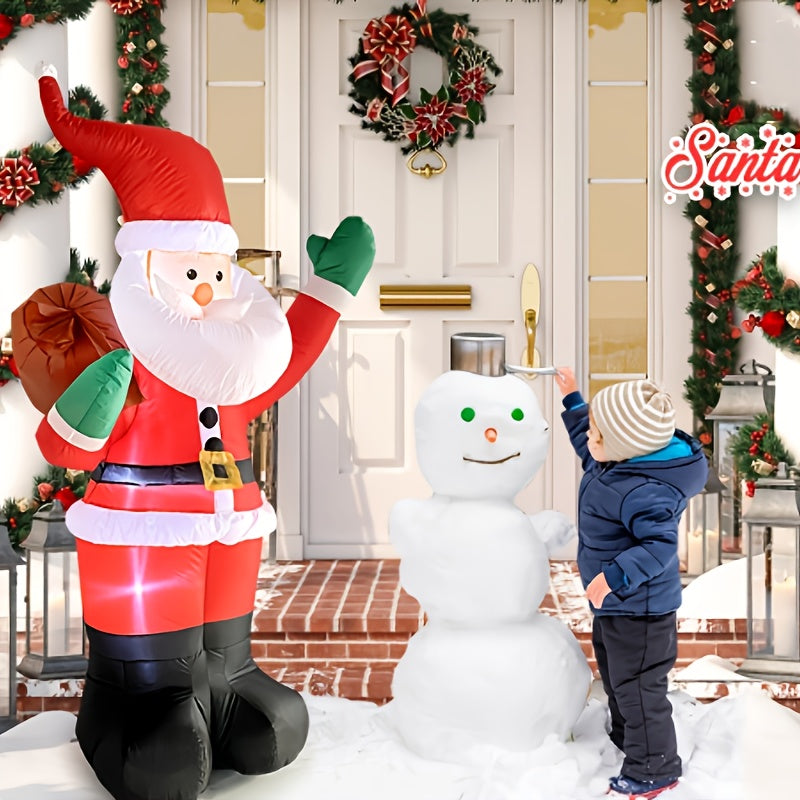 6ft LED Santa Claus Inflatable with Vibrant Lights - Easy Setup, Durable Outdoor Christmas Decoration for Home & Garden, LED Santa, Inflatable, Christmas Decoration, Outdoor, Vibrant Lighting