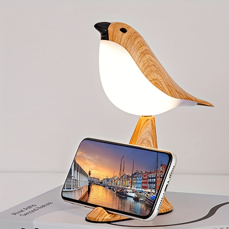 Modern Touch-Controlled Bird-Shaped Desk Lamp with Adjustable Brightness, Rechargeable Battery & Music Feature - Versatile Animal Theme Lighting for Any Room