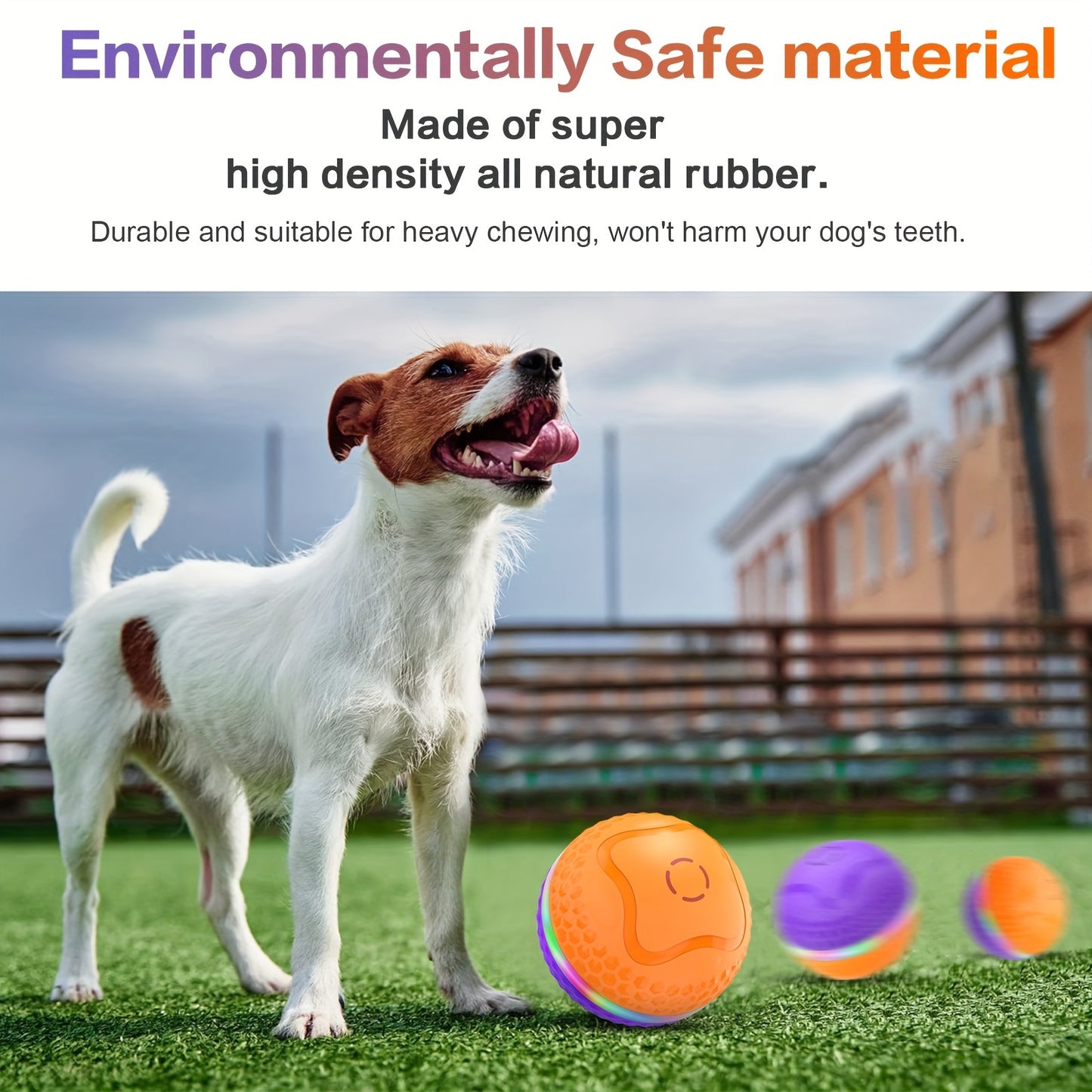 Medium/Large Dogs Automatic Rolling Ball Toy, Lively Pet Ball with LED Flash, USB Rechargeable, Activated Automatic Motion