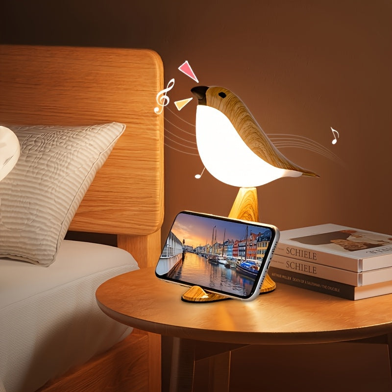 Modern Touch-Controlled Bird-Shaped Desk Lamp with Adjustable Brightness, Rechargeable Battery & Music Feature - Versatile Animal Theme Lighting for Any Room