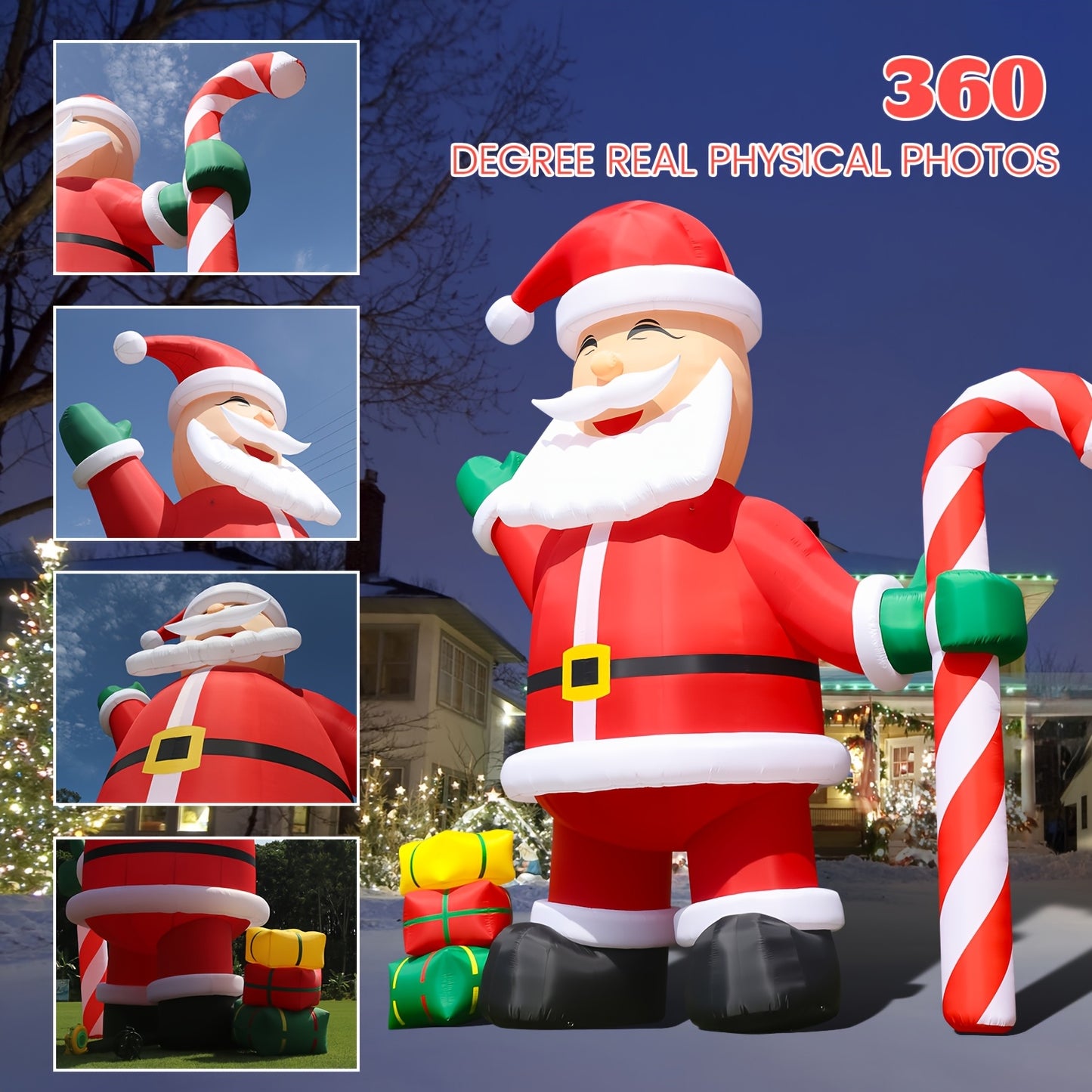 1pc Of 26ft/33ft Giant Inflatable Santa Claus, Inflatable Christmas Decoration, Inflatable Christmas Courtyard Decoration, Inflatable Christmas Shopping Mall Decoration