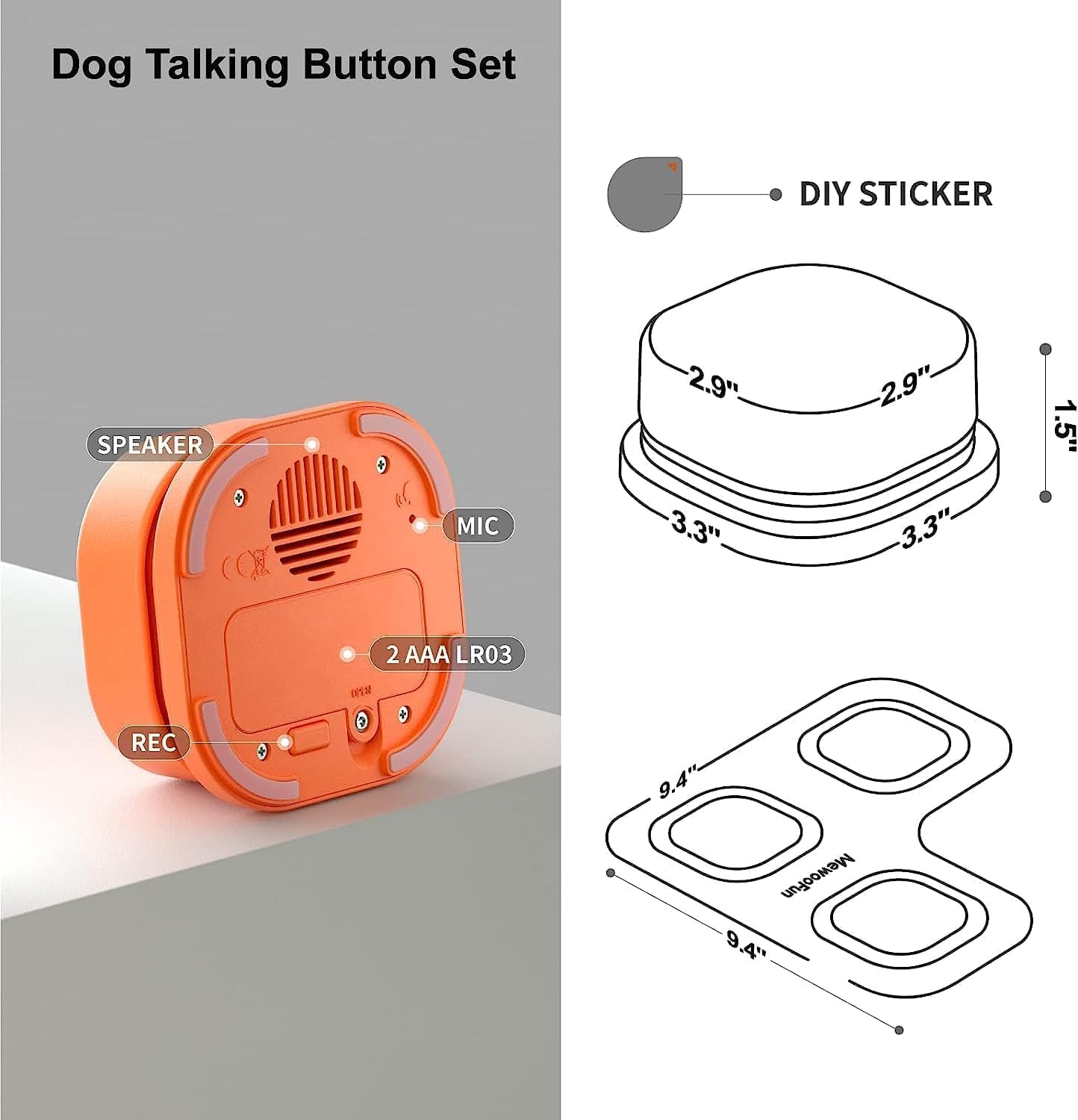 Easy-Use Voice Recording Dog Buttons - Train, Talk, & Play!