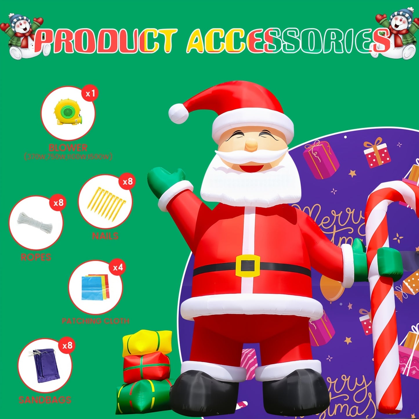 1pc Of 26ft/33ft Giant Inflatable Santa Claus, Inflatable Christmas Decoration, Inflatable Christmas Courtyard Decoration, Inflatable Christmas Shopping Mall Decoration