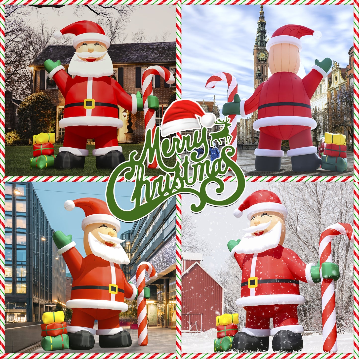 1pc Of 26ft/33ft Giant Inflatable Santa Claus, Inflatable Christmas Decoration, Inflatable Christmas Courtyard Decoration, Inflatable Christmas Shopping Mall Decoration