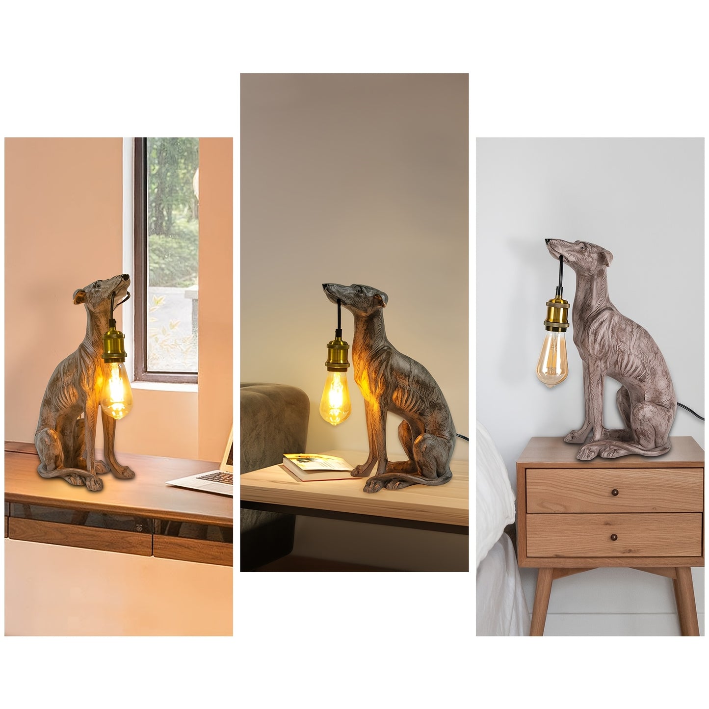 Sighthound -Shaped Desk Lamp - Unique Resin Table Light for Home & Office Decor