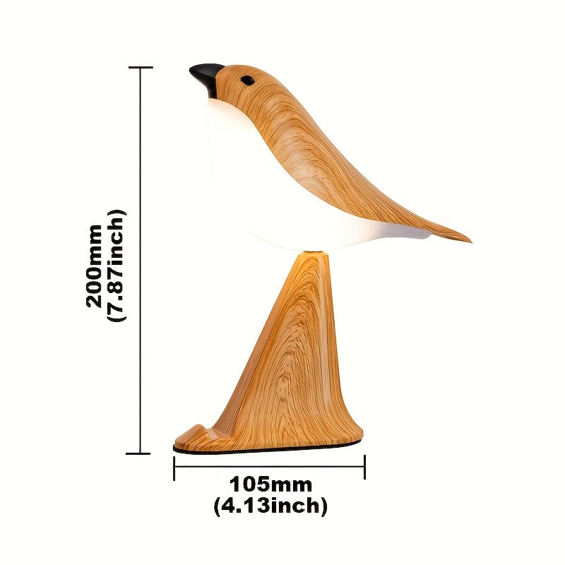 Modern Touch-Controlled Bird-Shaped Desk Lamp with Adjustable Brightness, Rechargeable Battery & Music Feature - Versatile Animal Theme Lighting for Any Room