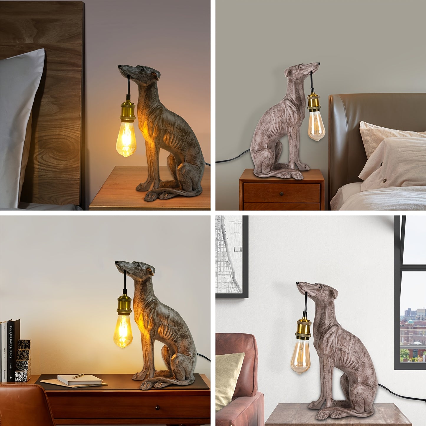 Sighthound -Shaped Desk Lamp - Unique Resin Table Light for Home & Office Decor