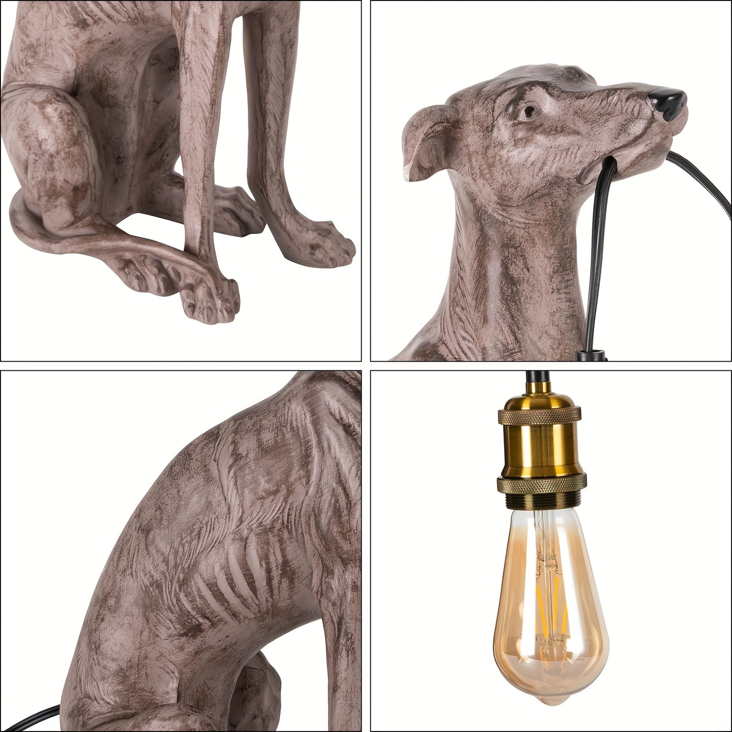 Sighthound -Shaped Desk Lamp - Unique Resin Table Light for Home & Office Decor