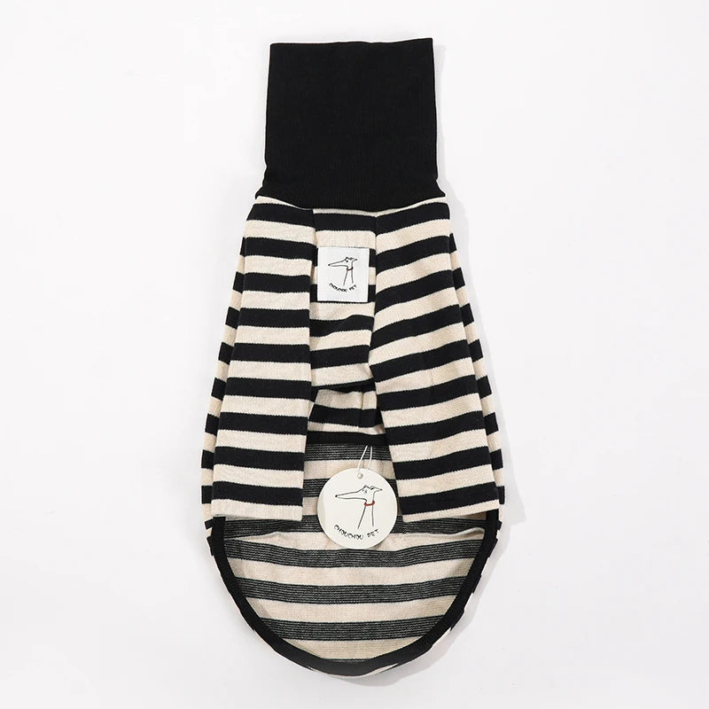 Stylish Black & White Striped Dog Shirt - Perfect for Spring & Summer