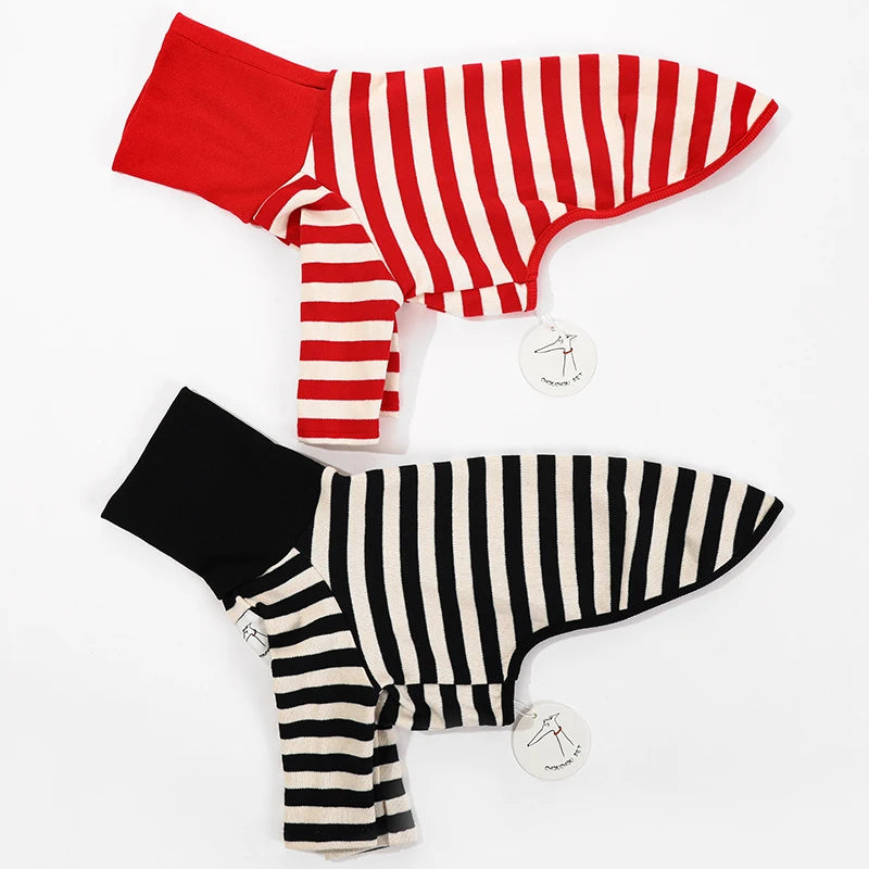 Stylish Black & White Striped Dog Shirt - Perfect for Spring & Summer