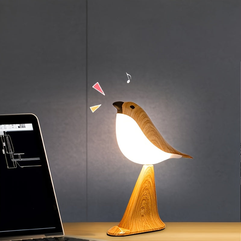 Modern Touch-Controlled Bird-Shaped Desk Lamp with Adjustable Brightness, Rechargeable Battery & Music Feature - Versatile Animal Theme Lighting for Any Room