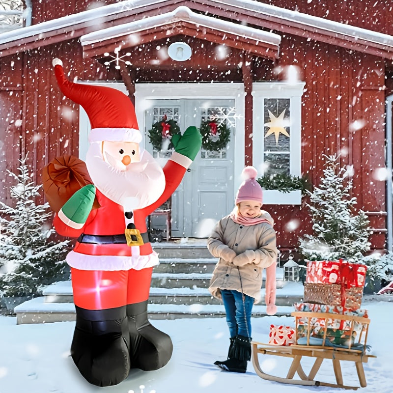 6ft LED Santa Claus Inflatable with Vibrant Lights - Easy Setup, Durable Outdoor Christmas Decoration for Home & Garden, LED Santa, Inflatable, Christmas Decoration, Outdoor, Vibrant Lighting