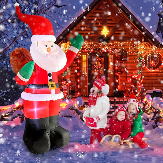 6ft LED Santa Claus Inflatable with Vibrant Lights - Easy Setup, Durable Outdoor Christmas Decoration for Home & Garden, LED Santa, Inflatable, Christmas Decoration, Outdoor, Vibrant Lighting