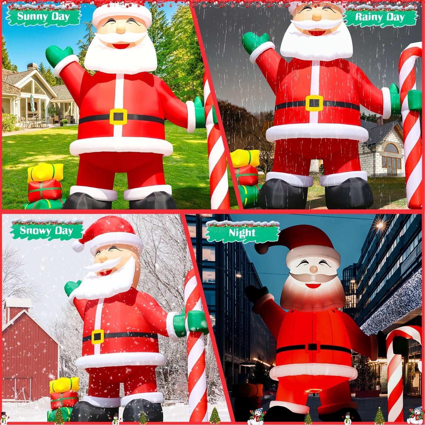 1pc Of 26ft/33ft Giant Inflatable Santa Claus, Inflatable Christmas Decoration, Inflatable Christmas Courtyard Decoration, Inflatable Christmas Shopping Mall Decoration