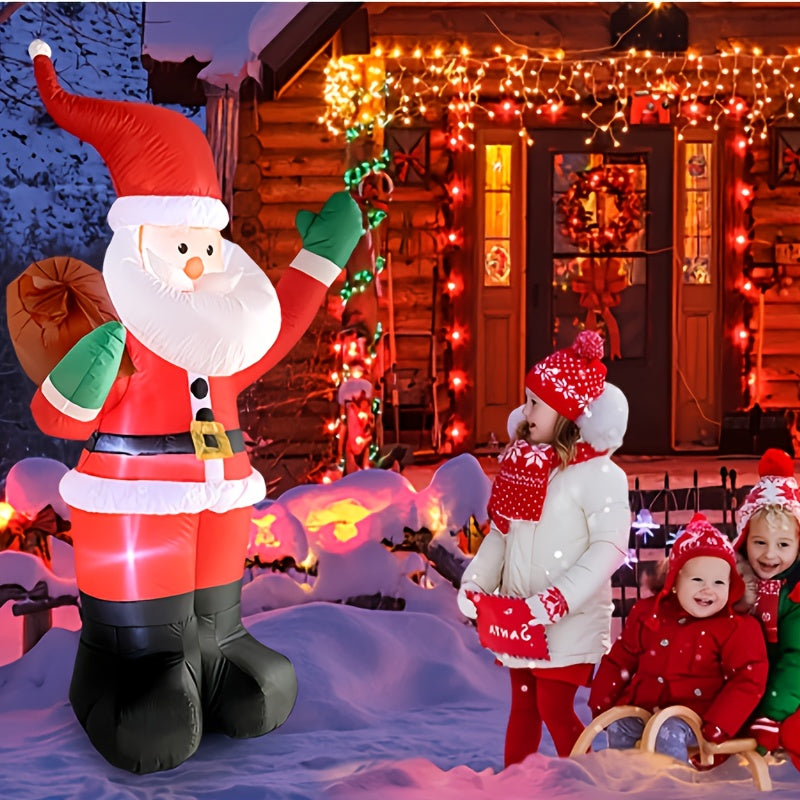 6ft LED Santa Claus Inflatable with Vibrant Lights - Easy Setup, Durable Outdoor Christmas Decoration for Home & Garden, LED Santa, Inflatable, Christmas Decoration, Outdoor, Vibrant Lighting