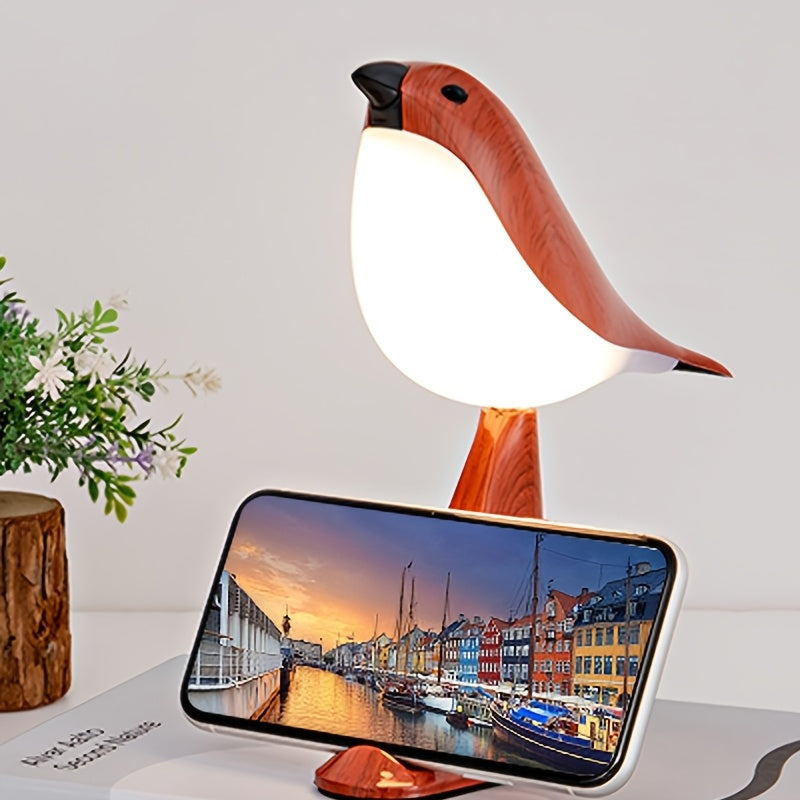 Modern Touch-Controlled Bird-Shaped Desk Lamp with Adjustable Brightness, Rechargeable Battery & Music Feature - Versatile Animal Theme Lighting for Any Room