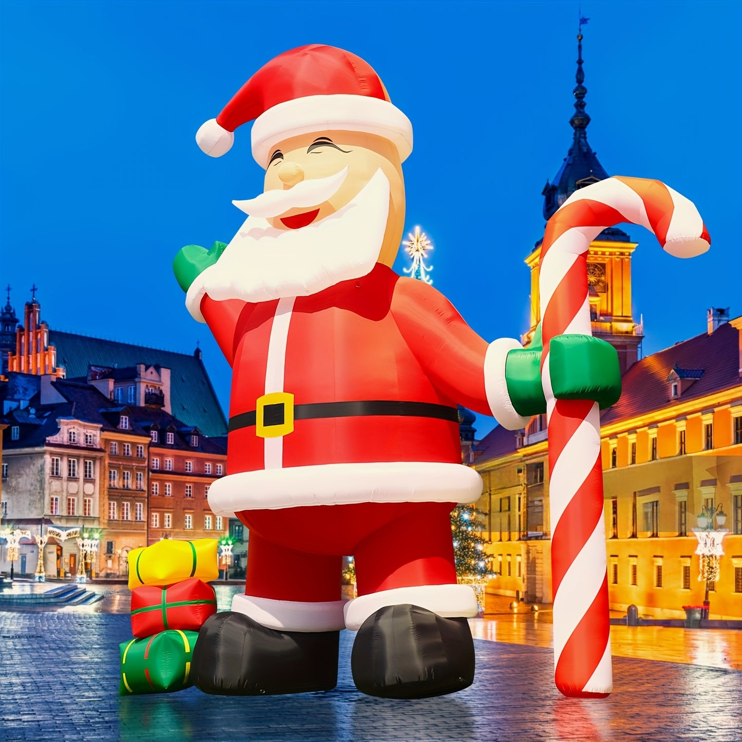 1pc Of 26ft/33ft Giant Inflatable Santa Claus, Inflatable Christmas Decoration, Inflatable Christmas Courtyard Decoration, Inflatable Christmas Shopping Mall Decoration